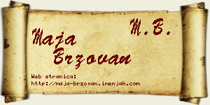 Maja Brzovan vizit kartica